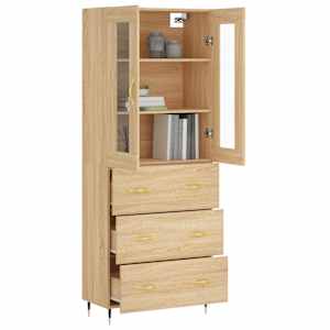 vidaXL Buffet haut Ch&ecirc;ne sonoma 69,5x34x180 cm Bois d'ing&eacute;nierie