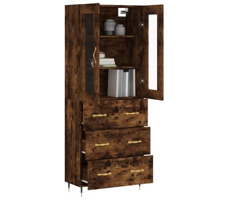 vidaXL Komoda, dūminio ąžuolo spalvos, 69,5x34x180cm, apdirbta mediena