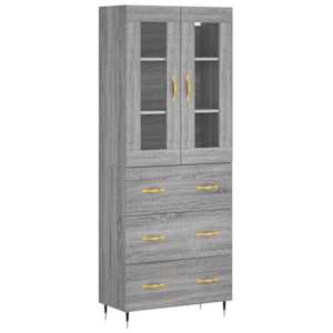 Skříň highboard šedá sonoma 69,5 x 34 x 180 cm kompozitní dřevo - obrázek 2