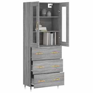 Skříň highboard šedá sonoma 69,5 x 34 x 180 cm kompozitní dřevo - obrázek 3