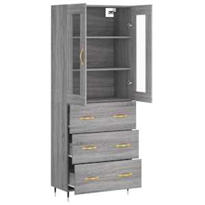 Skříň highboard šedá sonoma 69,5 x 34 x 180 cm kompozitní dřevo - obrázek 4