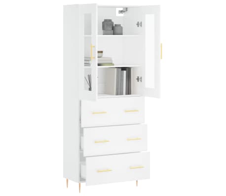 vidaXL Skříň highboard bílá 69,5 x 34 x 180 cm kompozitní dřevo