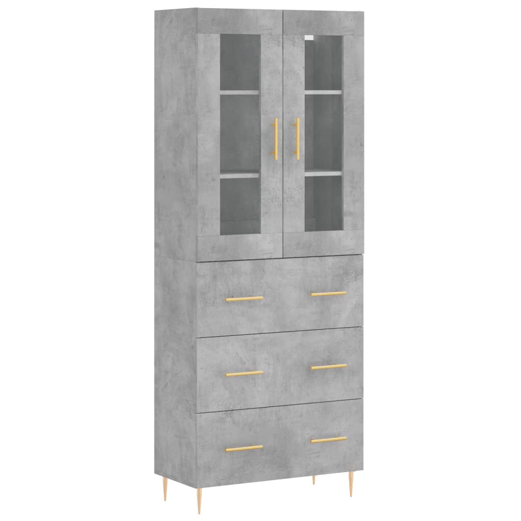 vidaXL Skříň highboard betonově šedá 69,5x34x180 cm kompozitní dřevo