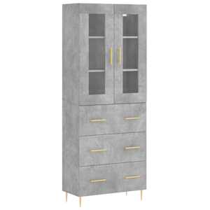 Skříň highboard betonově šedá 69,5x34x180 cm kompozitní dřevo - obrázek 2