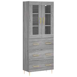 Skříň highboard šedá sonoma 69,5 x 34 x 180 cm kompozitní dřevo - obrázek 2