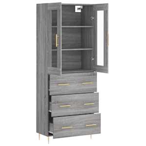 Skříň highboard šedá sonoma 69,5 x 34 x 180 cm kompozitní dřevo - obrázek 4