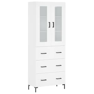 Skříň highboard bílá 69,5 x 34 x 180 cm kompozitní dřevo - obrázek 2