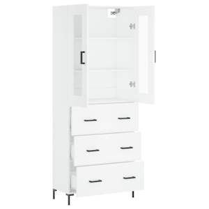 Skříň highboard bílá 69,5 x 34 x 180 cm kompozitní dřevo - obrázek 4