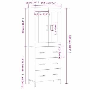 Skříň highboard dub sonoma 69,5 x 34 x 180 cm kompozitní dřevo - obrázek 14