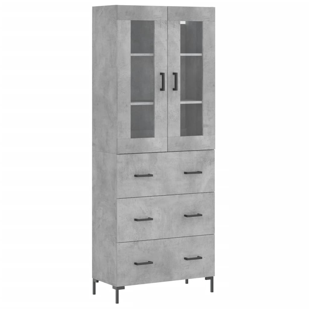 vidaXL Skříň highboard betonově šedá 69,5x34x180 cm kompozitní dřevo