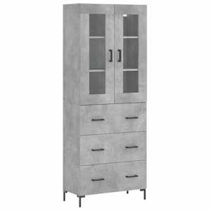 Skříň highboard betonově šedá 69,5x34x180 cm kompozitní dřevo - obrázek 2