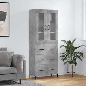 Skříň highboard betonově šedá 69,5x34x180 cm kompozitní dřevo - obrázek 1