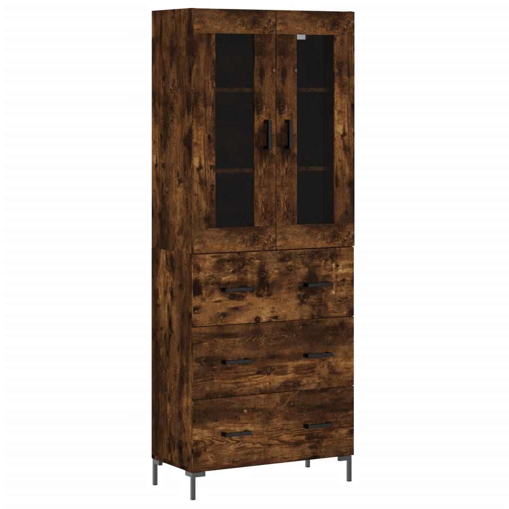 vidaXL Skříň highboard kouřový dub 69,5 x 34 x 180 cm kompozitní dřevo