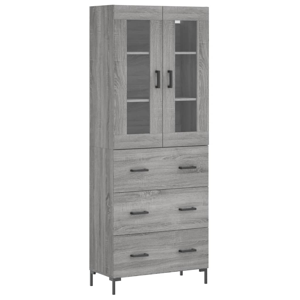 vidaXL Skříň highboard šedá sonoma 69,5 x 34 x 180 cm kompozitní dřevo