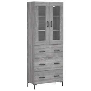 Skříň highboard šedá sonoma 69,5 x 34 x 180 cm kompozitní dřevo - obrázek 2