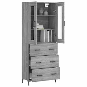 Skříň highboard šedá sonoma 69,5 x 34 x 180 cm kompozitní dřevo - obrázek 3