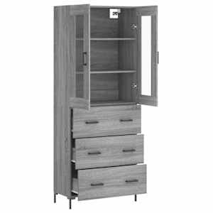 Skříň highboard šedá sonoma 69,5 x 34 x 180 cm kompozitní dřevo - obrázek 4