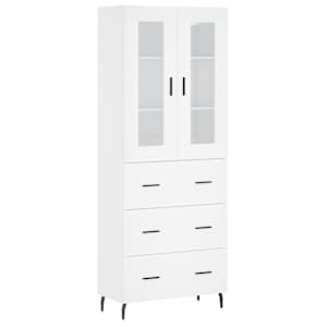 Skříň highboard bílá 69,5 x 34 x 180 cm kompozitní dřevo - obrázek 2