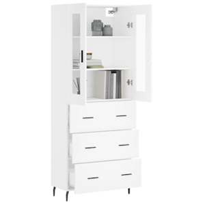 Skříň highboard bílá 69,5 x 34 x 180 cm kompozitní dřevo - obrázek 3