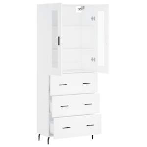 Skříň highboard bílá 69,5 x 34 x 180 cm kompozitní dřevo - obrázek 4