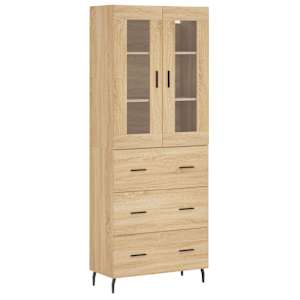 Skříň highboard dub sonoma 69,5 x 34 x 180 cm kompozitní dřevo - obrázek 2