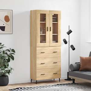 Skříň highboard dub sonoma 69,5 x 34 x 180 cm kompozitní dřevo - obrázek 1