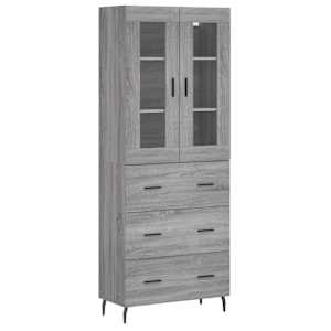 Skříň highboard šedá sonoma 69,5 x 34 x 180 cm kompozitní dřevo - obrázek 2