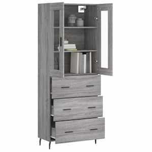Skříň highboard šedá sonoma 69,5 x 34 x 180 cm kompozitní dřevo - obrázek 3