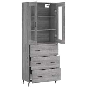 Skříň highboard šedá sonoma 69,5 x 34 x 180 cm kompozitní dřevo - obrázek 4
