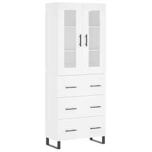 Skříň highboard bílá 69,5 x 34 x 180 cm kompozitní dřevo - obrázek 2