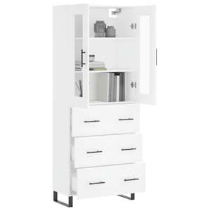 Skříň highboard bílá 69,5 x 34 x 180 cm kompozitní dřevo - obrázek 3