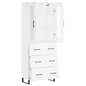 Skříň highboard bílá 69,5 x 34 x 180 cm kompozitní dřevo - obrázek 4