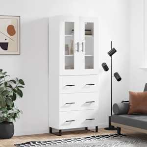 Skříň highboard bílá 69,5 x 34 x 180 cm kompozitní dřevo - obrázek 1