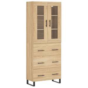 Skříň highboard dub sonoma 69,5 x 34 x 180 cm kompozitní dřevo - obrázek 2