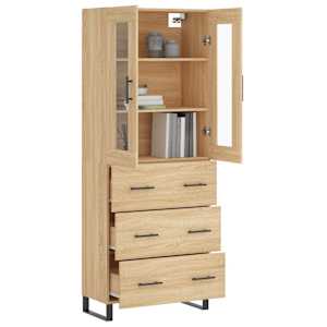 Skříň highboard dub sonoma 69,5 x 34 x 180 cm kompozitní dřevo - obrázek 3