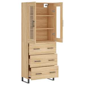 Skříň highboard dub sonoma 69,5 x 34 x 180 cm kompozitní dřevo - obrázek 4