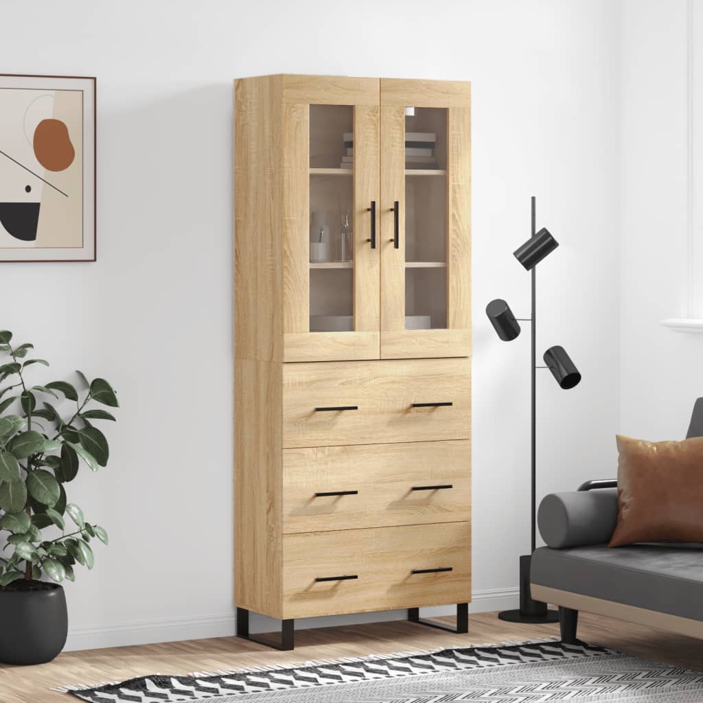 vidaXL Dulap înalt, stejar sonoma, 69,5x34x180 cm, lemn compozit
