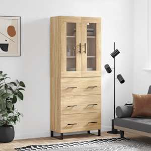 Skříň highboard dub sonoma 69,5 x 34 x 180 cm kompozitní dřevo - obrázek 1