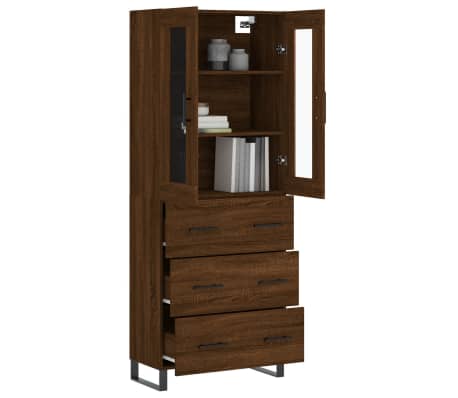 vidaXL Ντουλάπι Καφέ Δρυς 69,5 x 34 x 180 εκ. από Επεξεργασμένο Ξύλο