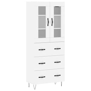 Skříň highboard bílá 69,5 x 34 x 180 cm kompozitní dřevo - obrázek 2