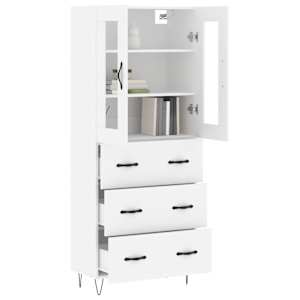 Skříň highboard bílá 69,5 x 34 x 180 cm kompozitní dřevo - obrázek 3