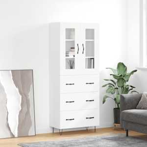Skříň highboard bílá 69,5 x 34 x 180 cm kompozitní dřevo - obrázek 1