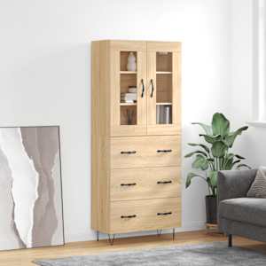 Skříň highboard dub sonoma 69,5 x 34 x 180 cm kompozitní dřevo - obrázek 1