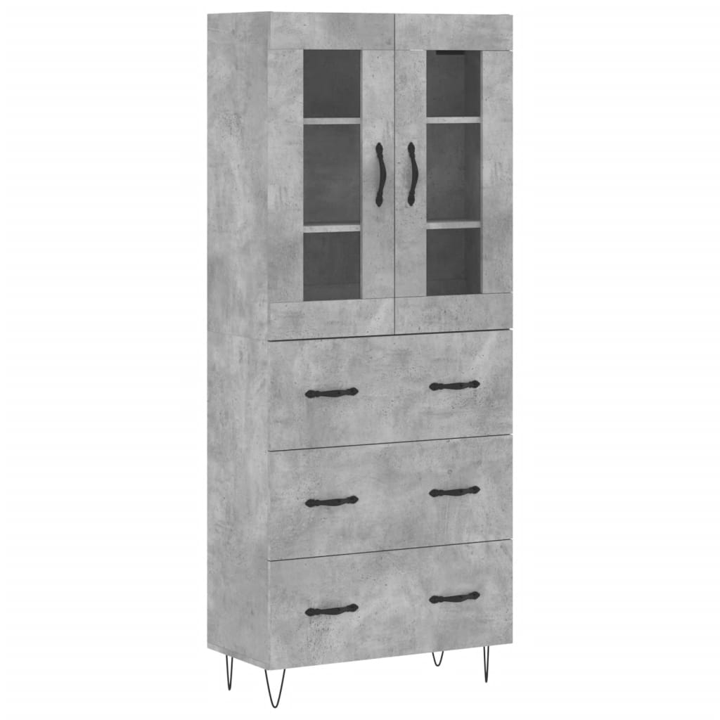 vidaXL Skříň highboard betonově šedá 69,5x34x180 cm kompozitní dřevo