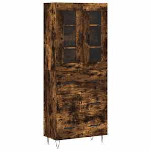 Skříň highboard kouřový dub 69,5 x 34 x 180 cm kompozitní dřevo - obrázek 2
