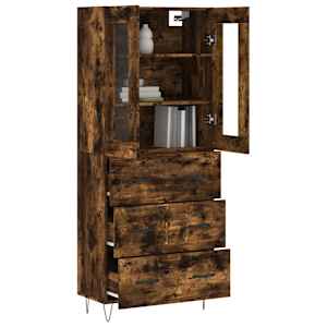 Skříň highboard kouřový dub 69,5 x 34 x 180 cm kompozitní dřevo - obrázek 3