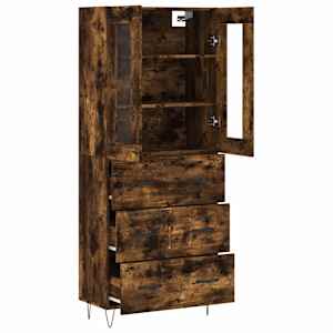 Skříň highboard kouřový dub 69,5 x 34 x 180 cm kompozitní dřevo - obrázek 4