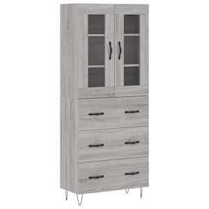 Skříň highboard šedá sonoma 69,5 x 34 x 180 cm kompozitní dřevo - obrázek 2