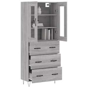 Skříň highboard šedá sonoma 69,5 x 34 x 180 cm kompozitní dřevo - obrázek 3