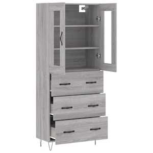 Skříň highboard šedá sonoma 69,5 x 34 x 180 cm kompozitní dřevo - obrázek 4